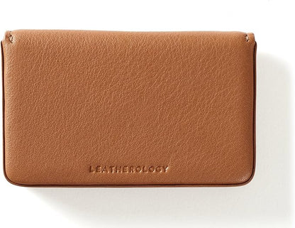 Leatherology Cognac Business Card Case, Magnetic Closure ID Holder, Full Grain - Image 3