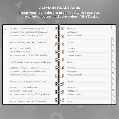 Clever Fox Password Book Spiral – Mini Internet Address & Password Organizer - Image 3