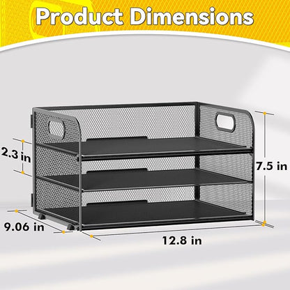 MINDEPOT 3-Tier Paper Letter Organizer Tray - Image 2