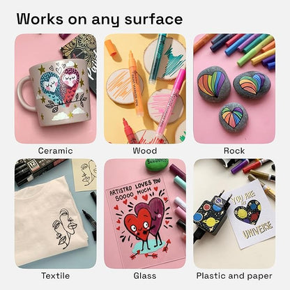 ARTISTRO 12 Regular Paint Pens for Glass Marking, Rock Painting, Scrapbooking - Image 4
