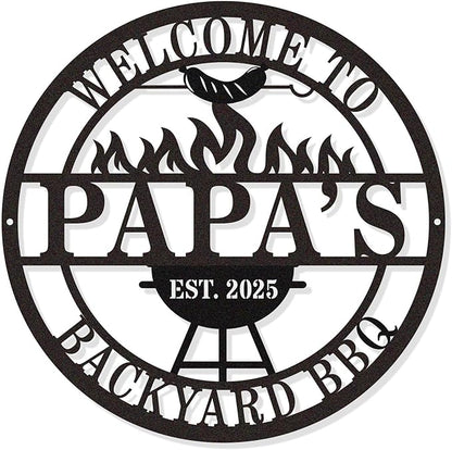 Personalized BBQ Grill Sign Custom Metal Outdoor Kitchen Decor Grill Master by HYTSIGN
