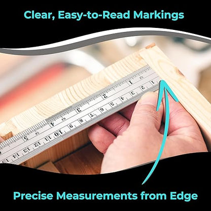 6 Inch Metal Ruler Bulk Set - Image 3