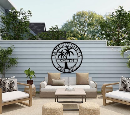 Personalized Metal Palm Tree Sign, Custom Signs Outdoor Palm Tree, Personalized - Image 5