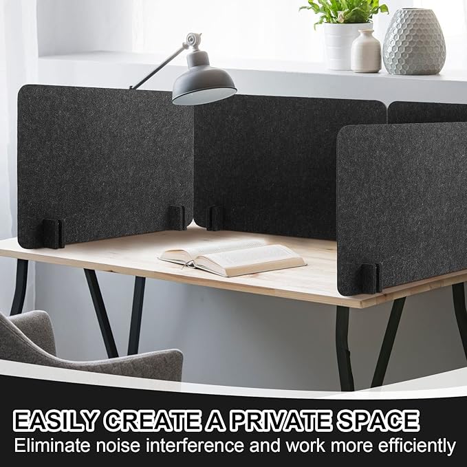 Fabbay 4 Pcs Acoustic Freestanding Desk Divider Desk Partition 16 x 24 Inch - Image 5