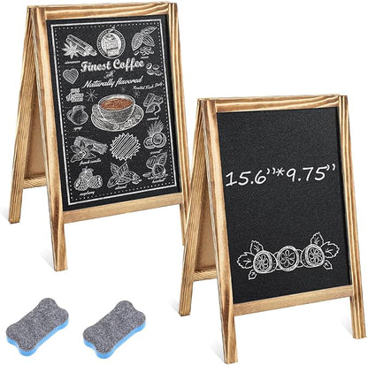 Henoyso 2 Pcs 16" x 10" Small Chalkboard Easel Tabletop Chalkboard Signs Menu by Henoyso