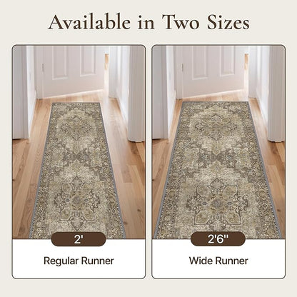 GENIMO 2'6''x8 Runner Rugs for Hallway, Machine Washable Non Slip Vintage Rugs - Image 3
