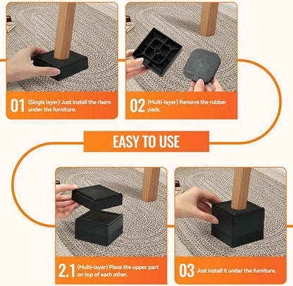 shouwuhho Furniture Risers, 32 Pack Bed Risers - Image 7