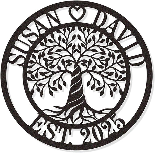 HYTSIGN Personalized Tree of Life Metal Sign, Custom Tree of Life Wall Art by HYTSIGN