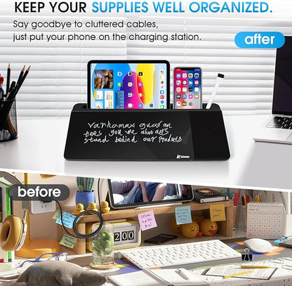 Varhomax Glass Desk Whiteboard Black - Image 4