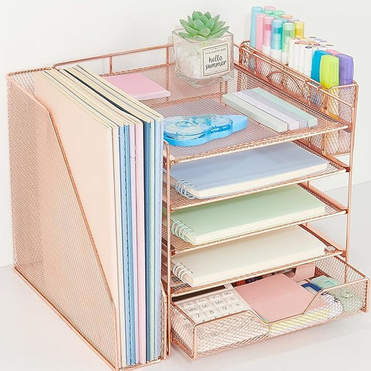 Gugsey Desk Organizer, 5-Tier Paper Letter Tray Organizer by Illuminatinglifewiththewarmthandloveoflight
