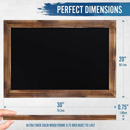 HBCY Creations 20" X 30" Torched Brown Solid Wood Frame Wall Chalkboard - Image 2