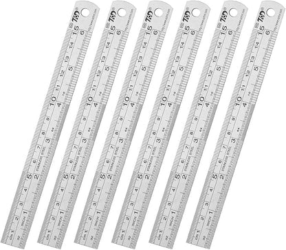 ZZTX Ruler Metal Straight Edge Stainless Steel Ruler 6 Inch Ruler Set Rulers by ZZTX