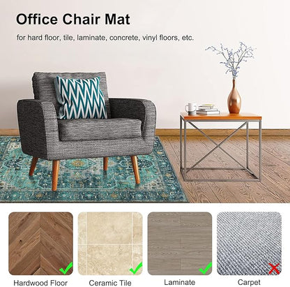 Anidaroel 36"x48" Chair Mat for Hardwood Floor/Tile Floor, Desk Chair Mats for - Image 3