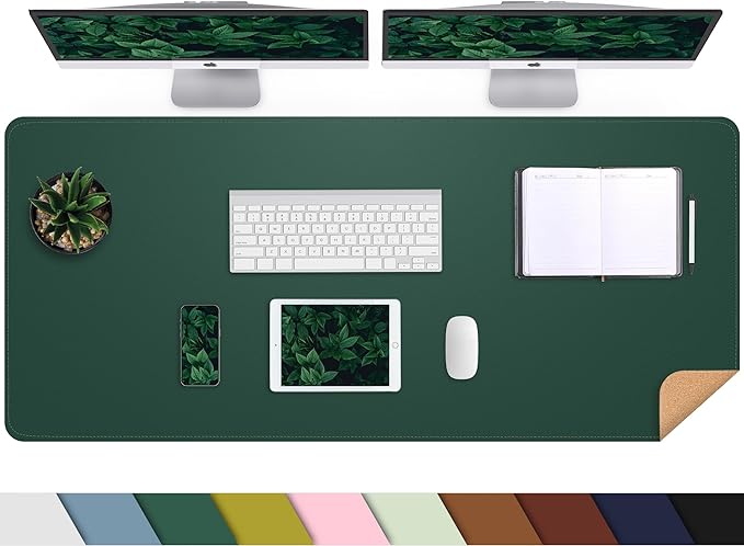 AFIING Leather Desk pad Protector, Large Non-Slip Office Desk Mat by AFIING