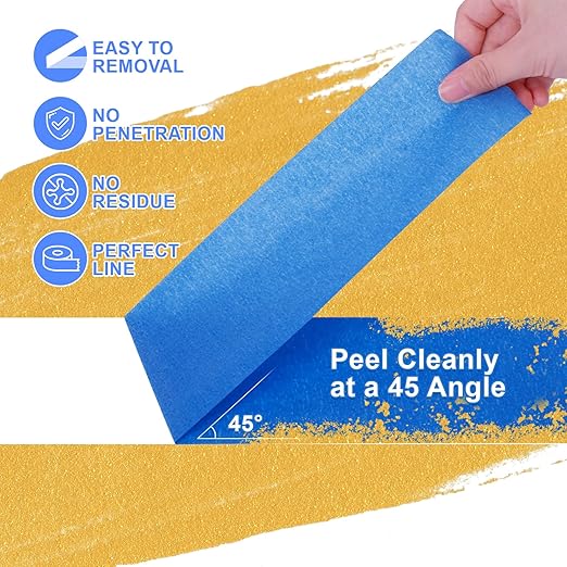 NEOACT 10 Rolls Blue Painters Tape 3 Inches, 55 Yards Multi-Surface Masking - Image 4