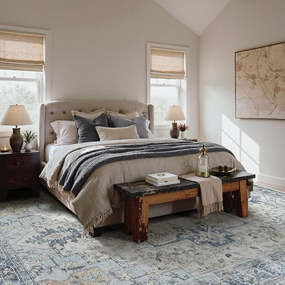 GENIMO 10x14 Area Rugs for Living Room, Machine Washable Rug, Non Slip Vintage - Image 2