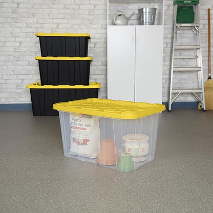 Sterilite 4-Pack Industrial Storage Box, Plastic Container Bins w/Lids - Image 4