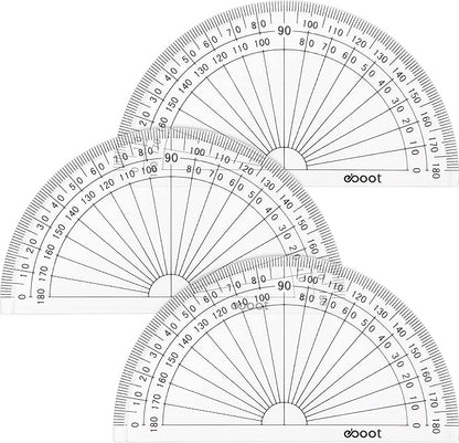 Zonon 3 Pcs 4 Inch Clear Plastic Protractor Bulk Math Protractors Set 180 - Image 8