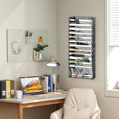 EasyPAG Wall File Holder 14 Tier Mesh Hanging Folder Organizer - Image 9
