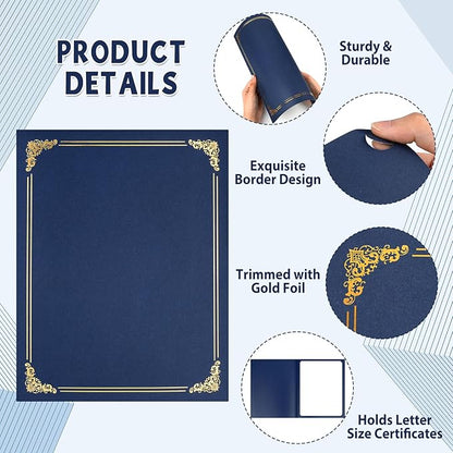 gisgfim 15Pcs Certificate Holders Diploma Covers Single Sided Gold Foil Border - Image 4