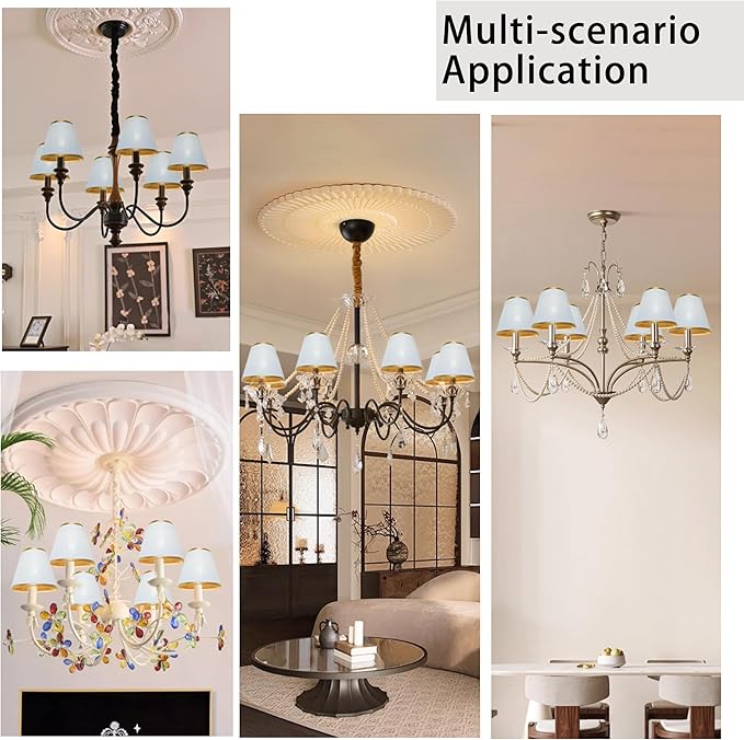 TAaMTYH small lamp shade chandelier shades set of 3，Fabric Lampshade - Image 7