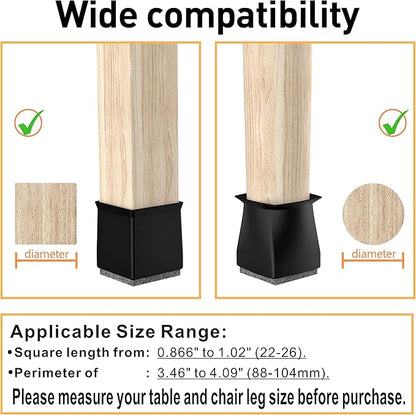 Square Chair Leg Protectors for Hardwood Floors, .7/8" - Image 2