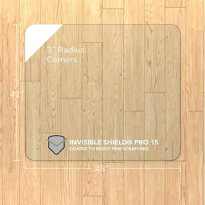 Vitrazza Glass Chair Mat 42” x 48” Superior ¼ Thick, Chiaro Standard Clear - Image 3