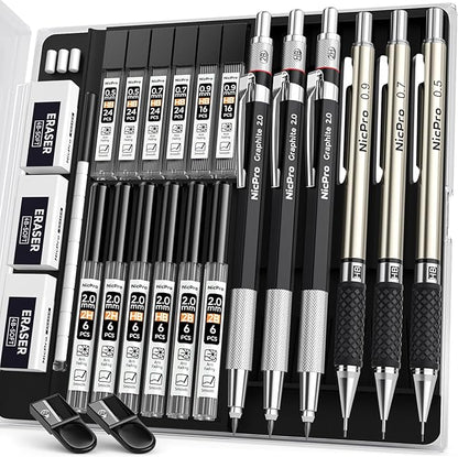 Nicpro 6PCS Art Mechanical Pencil Set, Sketching Drawing by Nicpro