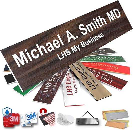 Engraved Custom Door Plate Teak Plastic Office Door Sign by LHS+My+Business