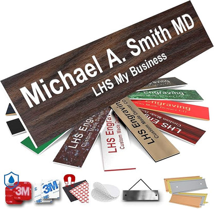 Engraved Custom Door Plate Teak Plastic Office Door Sign by LHS+My+Business
