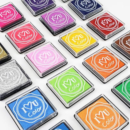 GTLZLZ Ink Pads for Kids, 20 Colors Craft Ink Pad, Washable Finger Ink Pads for - Image 4
