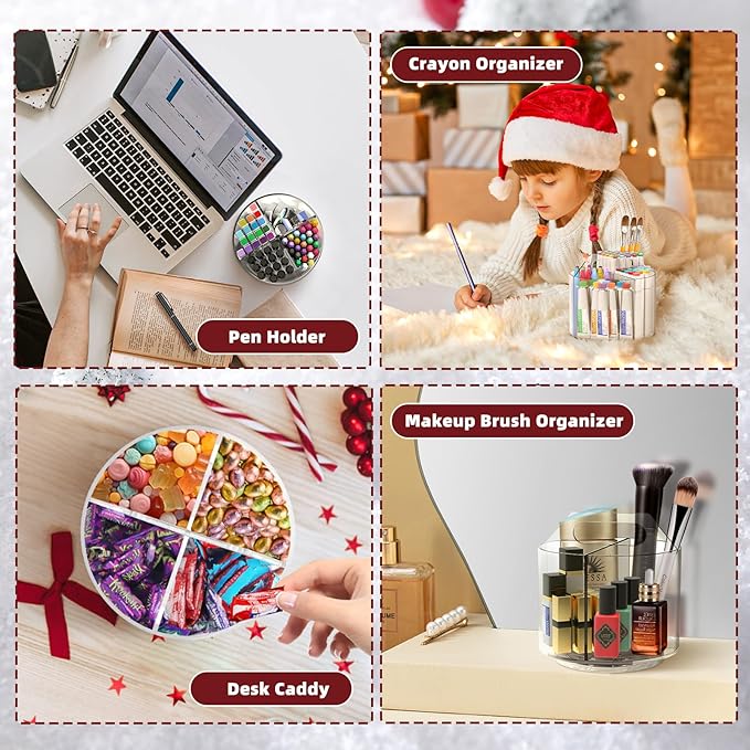 2 Pack Pen Pencil Holder for Kids, Rotating Pen Holder for Desk Organizer - Image 6