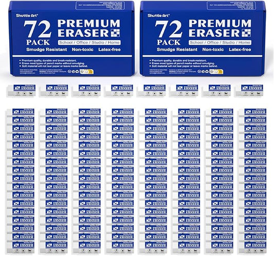 Erasers, Shuttle Art 144 Pack Premium Eraser Bulk by ShuttleArt