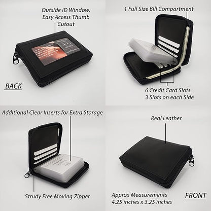 ag wallets Mens Zip Around Leather Wallet - Image 4