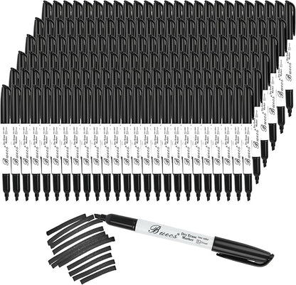 Buecs Black Dry Erase Markers, Chisel tip, Dry-Erase Boards, School Office by Buecs