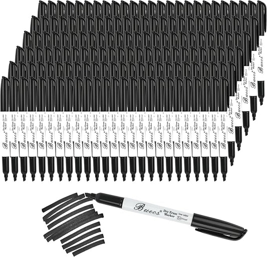 Buecs Black Dry Erase Markers, Chisel tip, Dry-Erase Boards, School Office by Buecs