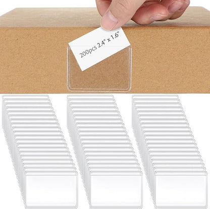 Jeyiour 200 Pcs Label Holders Adhesive Nameplate Pockets Storage Bin Labels by Jeyiour