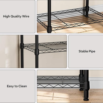 M MZG 3 Tiers Shelf Metal Storage Shelves Wire Rack Closet Organizers - Image 3