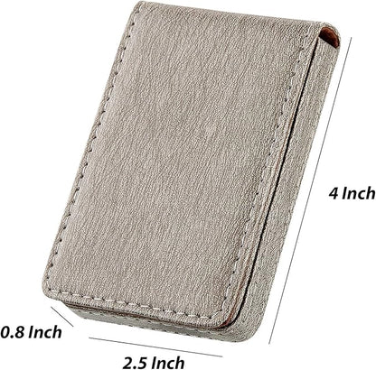 Outus 2 Pieces Business Card Holder, PU Leather Business Card Case Pocket Wallet - Image 2