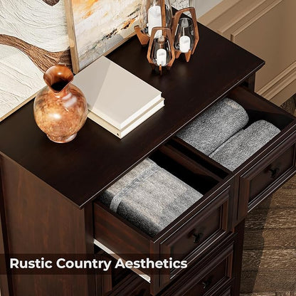 VVFLU Farmhouse 6 Drawer Dresser, Storage Dressers Organizer - Image 4