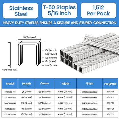 meite T-50 Stainless Steel Staples Marine, 5/16 Inch Heavy Duty Staples - Image 2