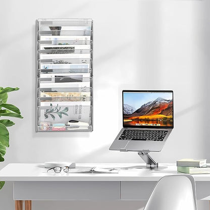EasyPAG Wall File Holder 10 Tier Mesh Hanging Folder Organizer - Image 9