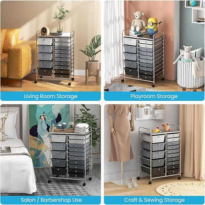 GLACER 15 Drawers Rolling Cart, Storage Cart - Image 8