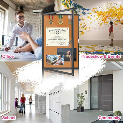 Enclosed Bulletin Board, Cork Noticeboard Board - Image 5