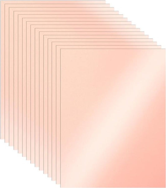 28 Sheets Pink Shimmer Cardstock 8.5 x 11 Craft Paper, 92lb Heavyweight Paper by Guakicae
