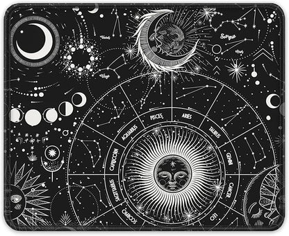 Auhoahsil Mouse Pad, 12 x 10 in Tarot Style Sun Moon Computer Mouse Pad by Auhoahsil