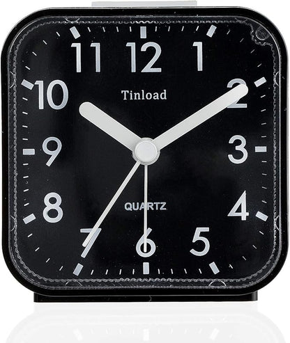 Tinload Small Battery Operated Analog Travel Alarm Clock Silent Non Ticking by Tinload