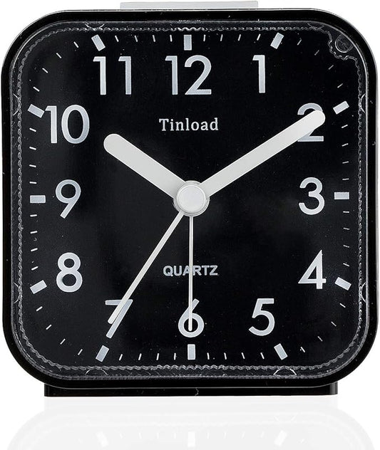 Tinload Small Battery Operated Analog Travel Alarm Clock Silent Non Ticking by Tinload