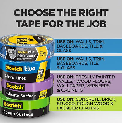 ScotchBlue PROSharp Painter's Tape 1.5 Inch Wide 1 Roll Blue Tape Protects - Image 9