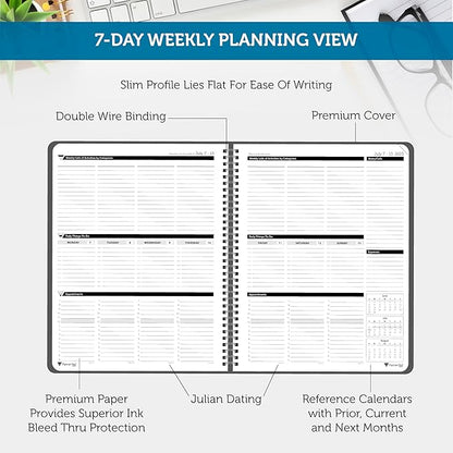 Planner Pad Spiral Bound 3-Tier Funnel Down 12 Month Organizer, July 2025 – - Image 3